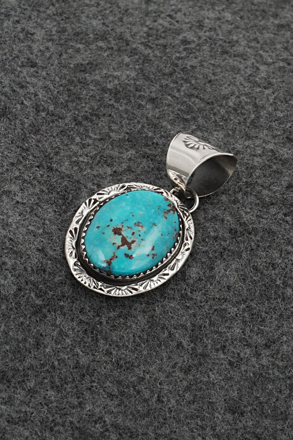Turquoise & Sterling Silver Pendant - Ernest Hawthorne