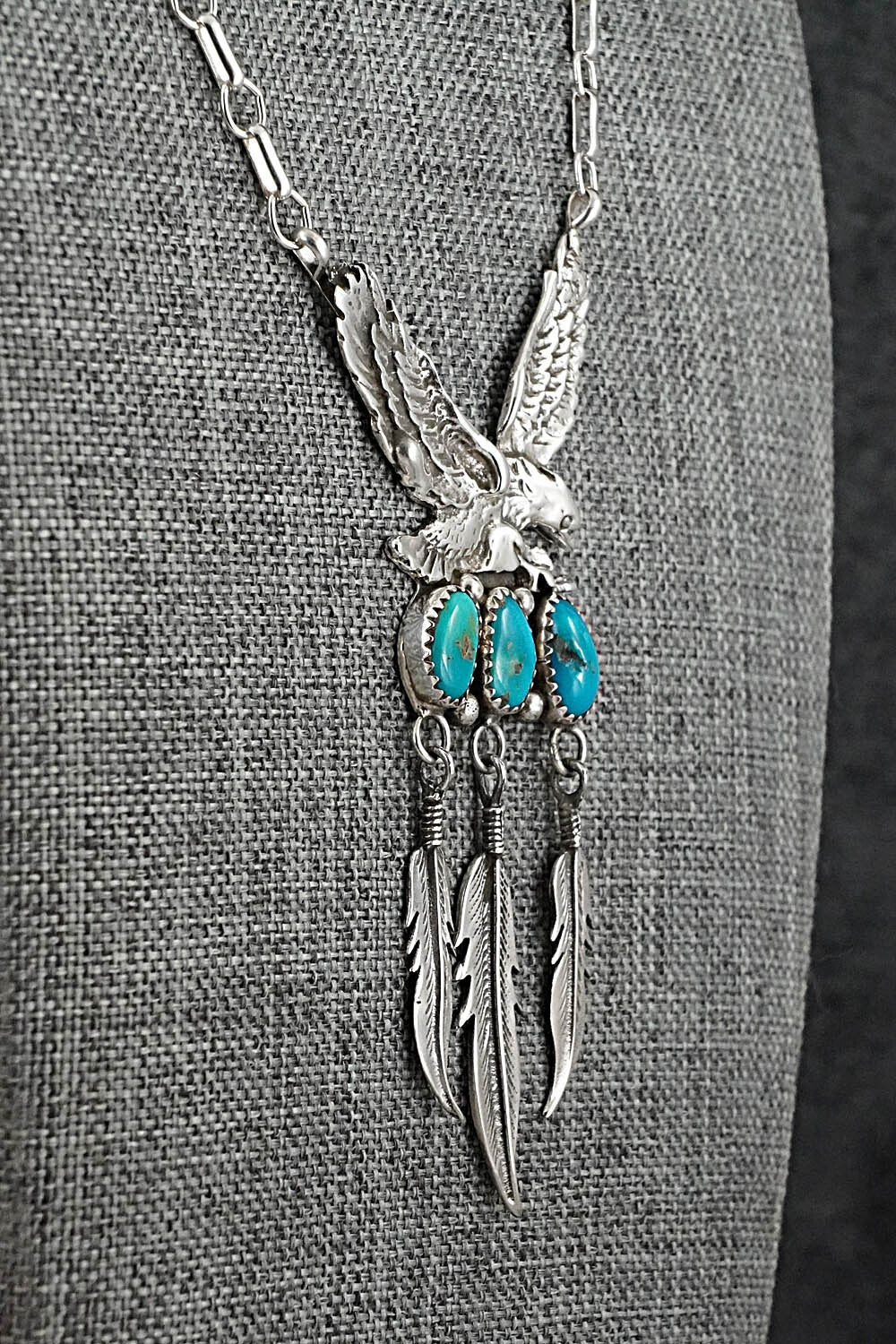 Turquoise & Sterling Silver Necklace - Henry Attakai