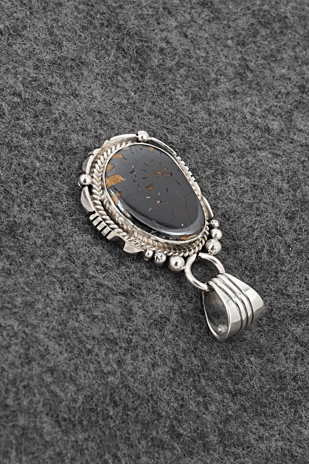 Ammonite & Sterling Silver Pendant - Samuel Yellowhair
