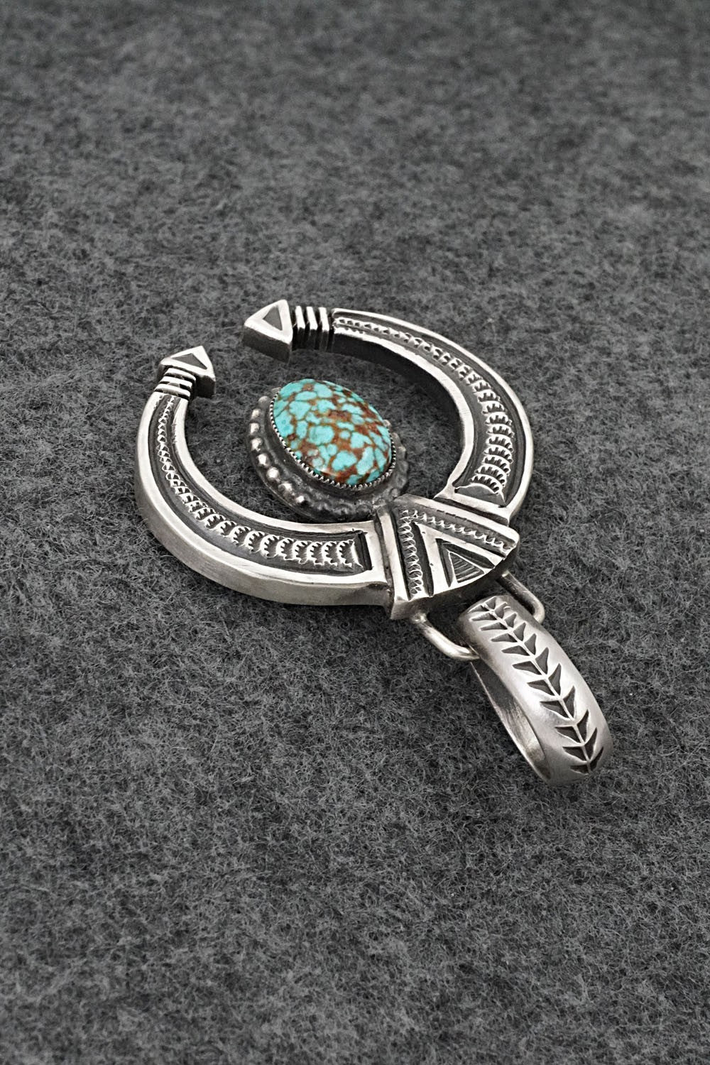 Turquoise & Sterling Silver Naja Pendant - Calvin Martinez