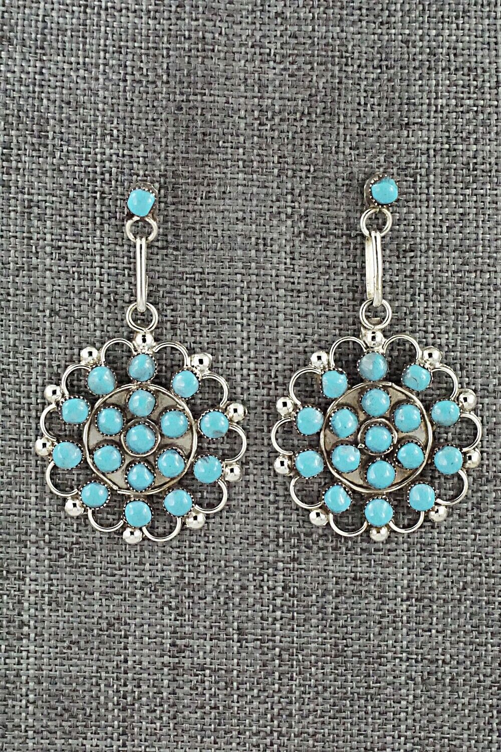 Turquoise & Sterling Silver Earrings - Yvette Kaamasee