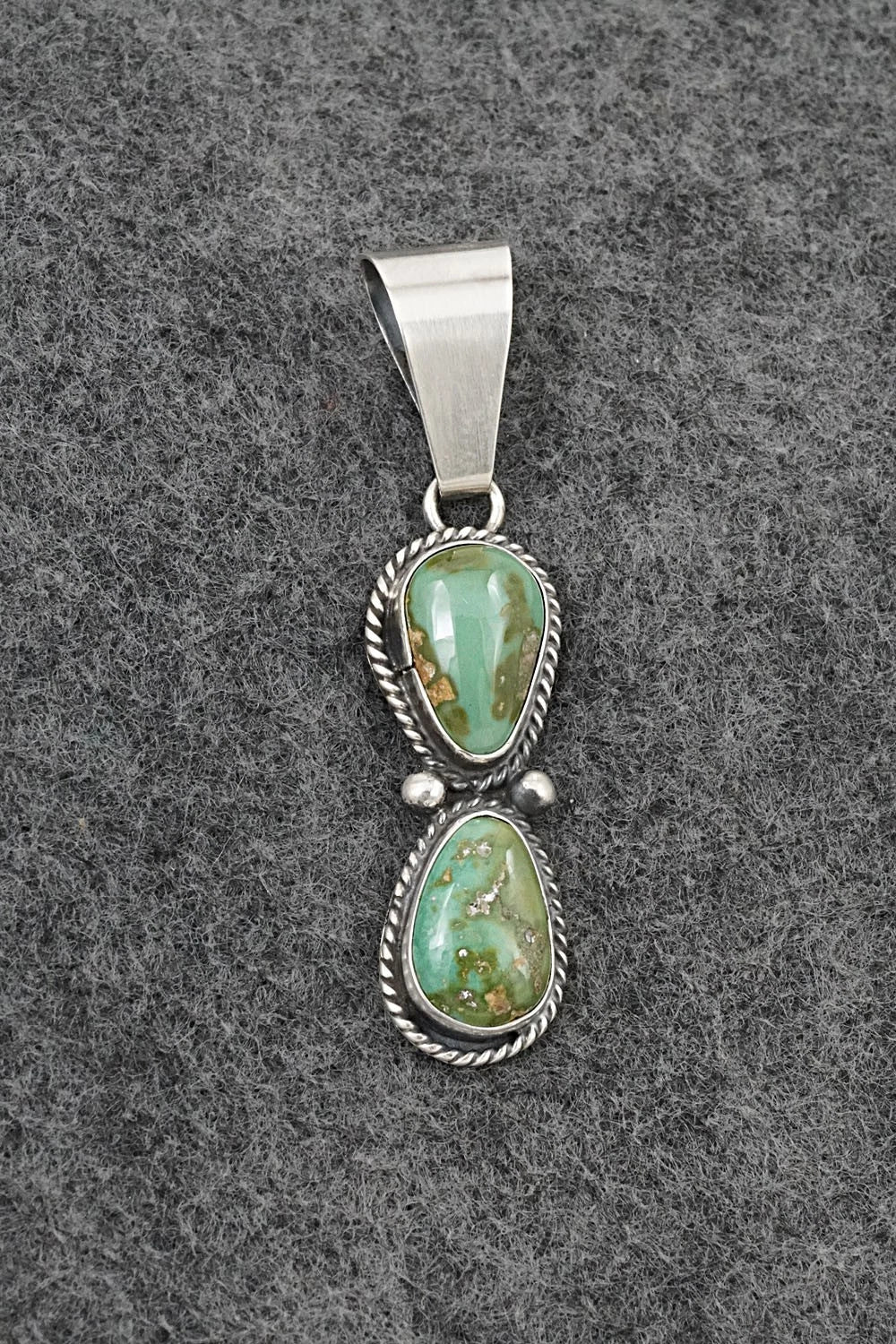 Turquoise & Sterling Silver Pendant - Eugene Gruber