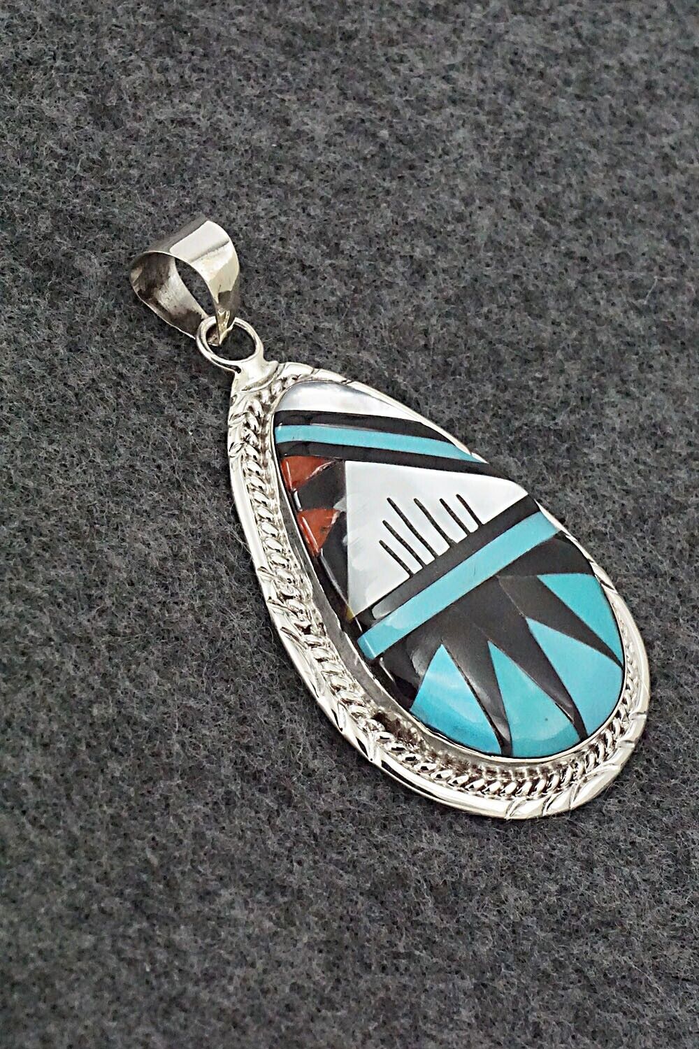 Multi Stone & Sterling Silver Pendant - Gladys Lamy