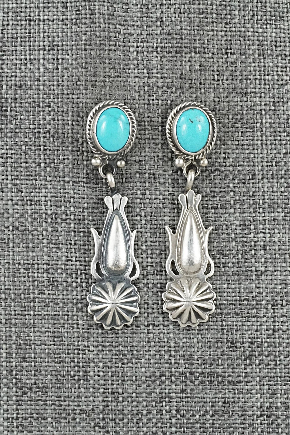 Turquoise & Sterling Silver Earrings - Verley Betone