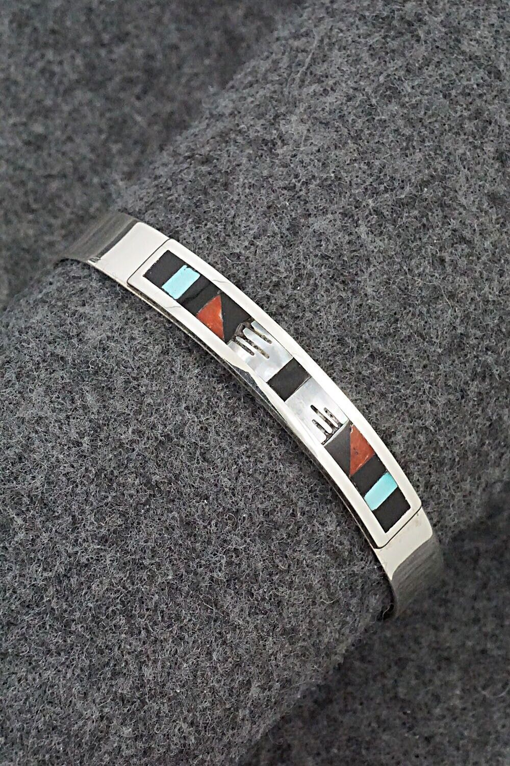 Multi-Stone & Sterling Silver Inlay Bracelet - Leander Othole