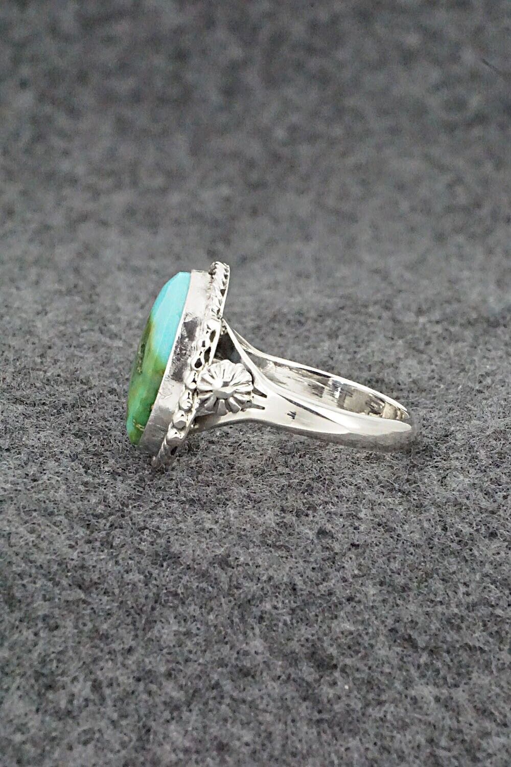 Turquoise & Sterling Silver Ring - Andrew Vandever - Size 8.5