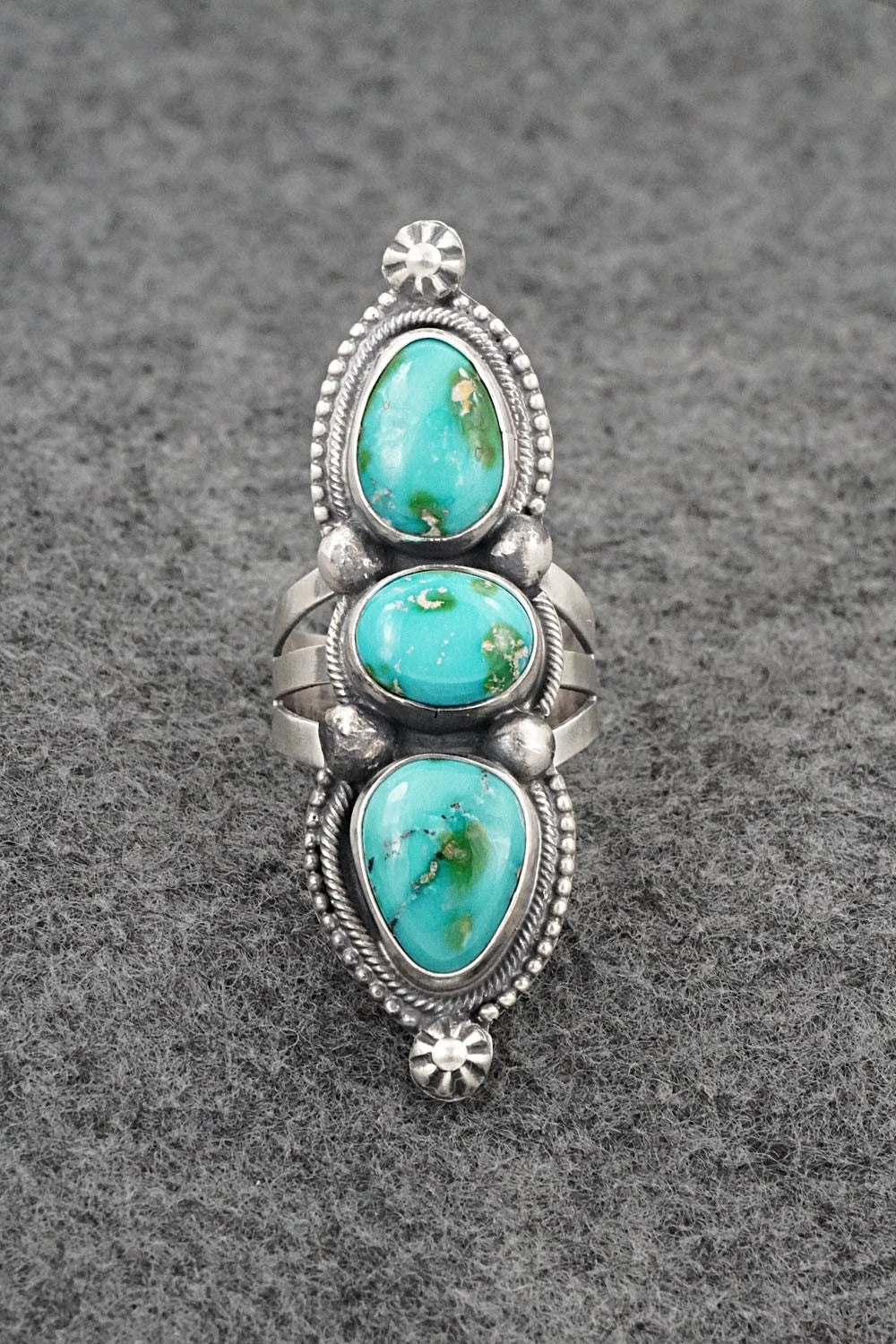 Turquoise & Sterling Silver Ring - Bobby Johnson - Size 8