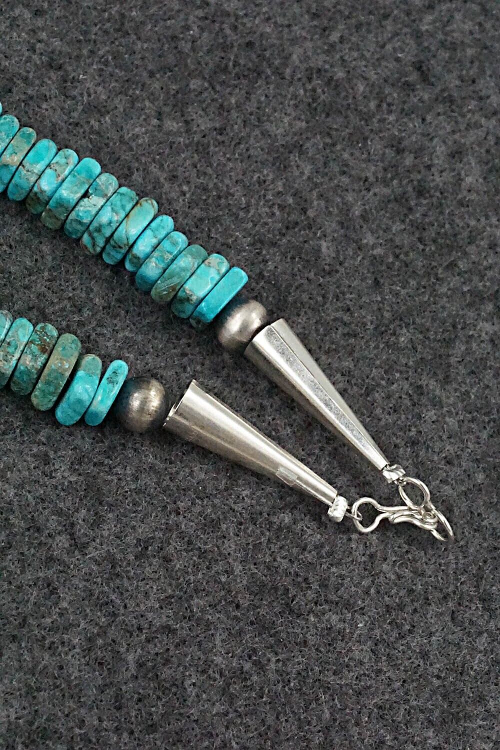 Turquoise & Sterling Silver Necklace 18" - Doreen Jake