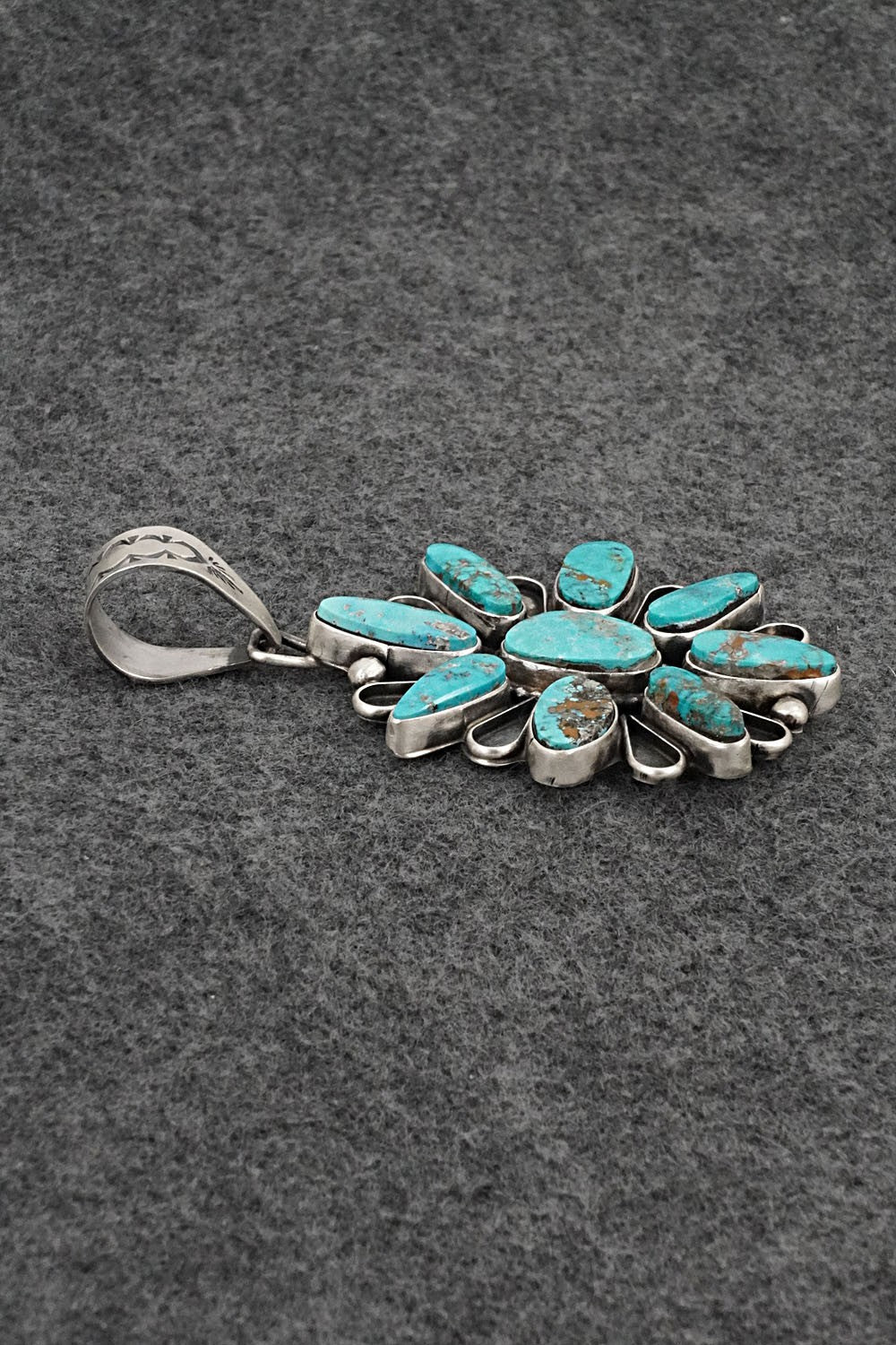 Turquoise & Sterling Silver Pendant - Travis Jim