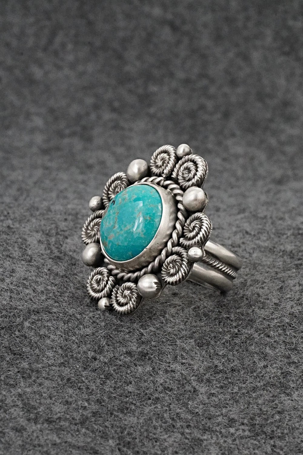 Turquoise & Sterling Silver Ring - Michael Calladitto - Size 7