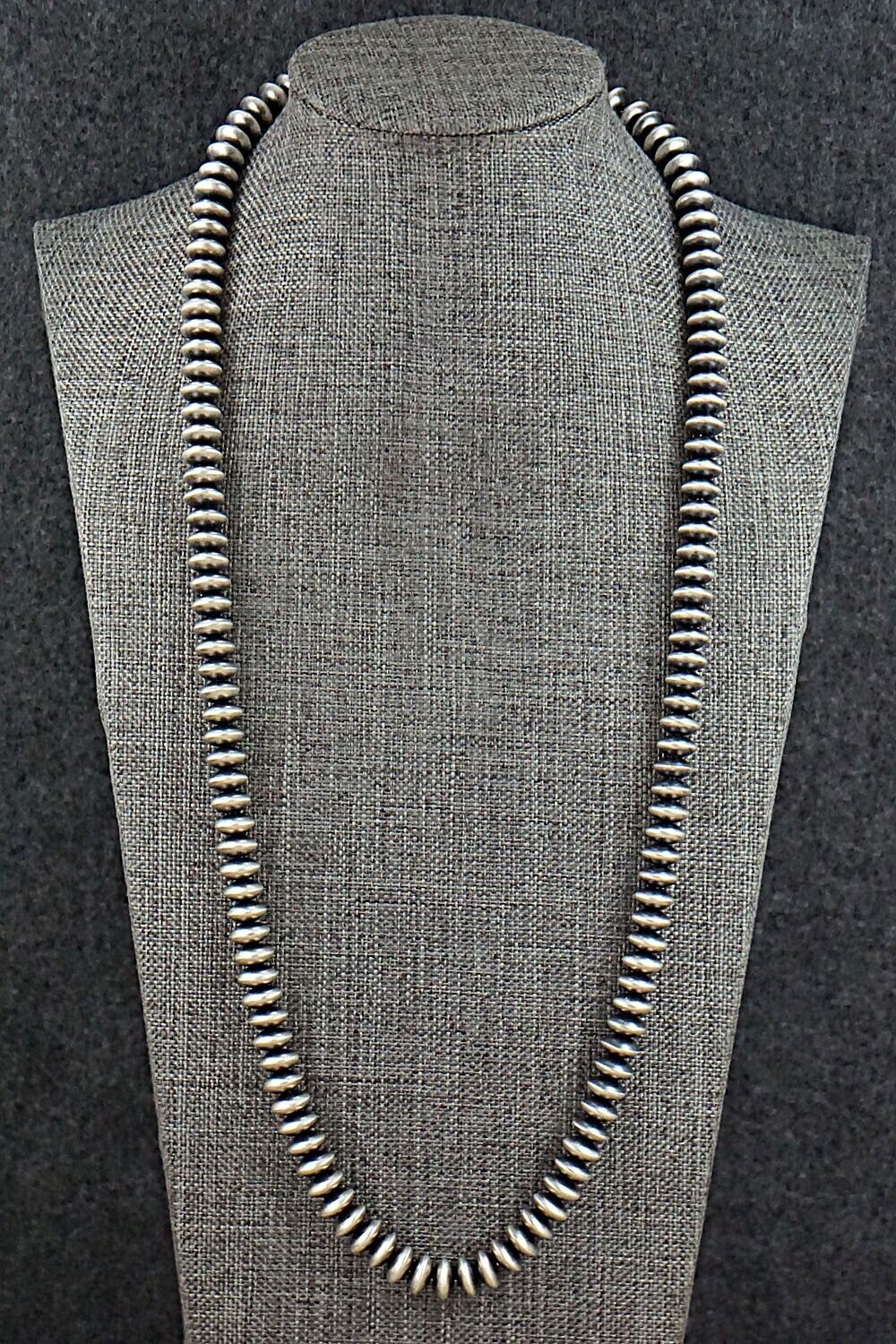 Sterling Silver Navajo Pearl Necklace 24" - Dorinda Mariano