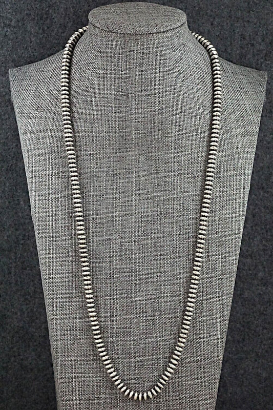 Sterling Silver Navajo Pearl Necklace 24" - Bryannen Halwood