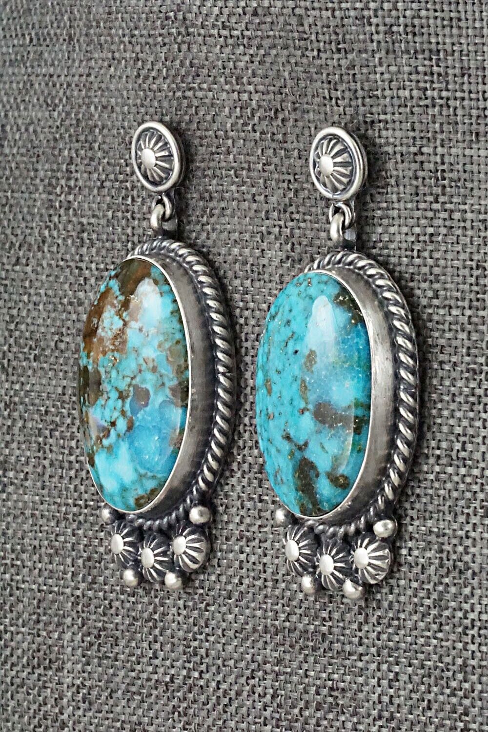Turquoise & Sterling Silver Pendant & Earrings Set - Raymond Delgarito