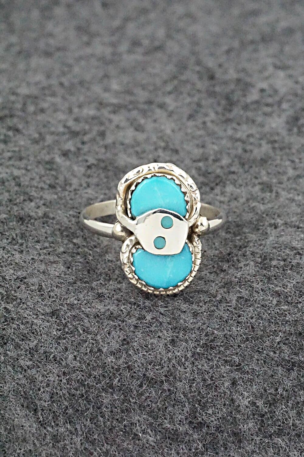 Turquoise & Sterling Silver Ring - Joy Calavaza - Size 8