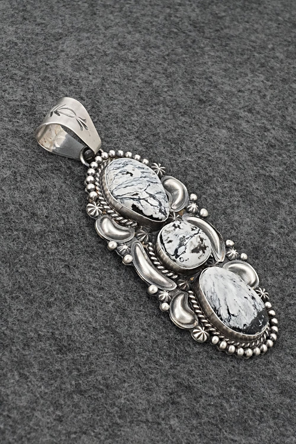 White Buffalo & Sterling Silver Pendant - Raymond Delgarito