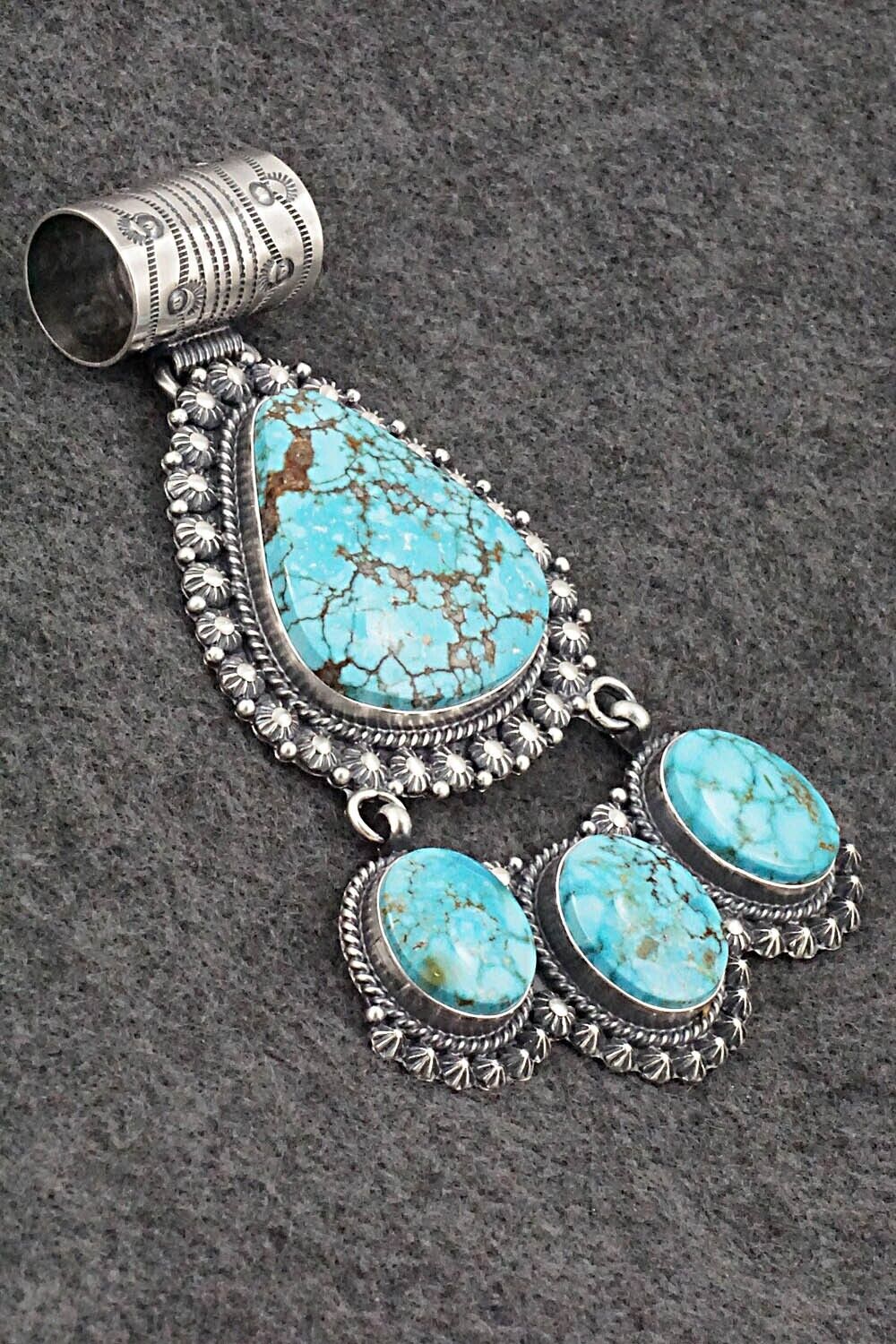 Turquoise & Sterling Silver Pendant Set - Raymond Delgarito