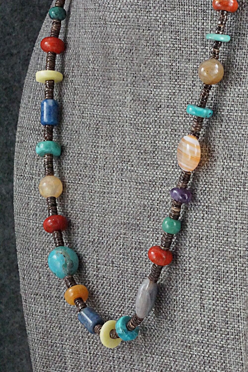 Multi-Stone and Sterling Silver Necklace - Helen Tsosie