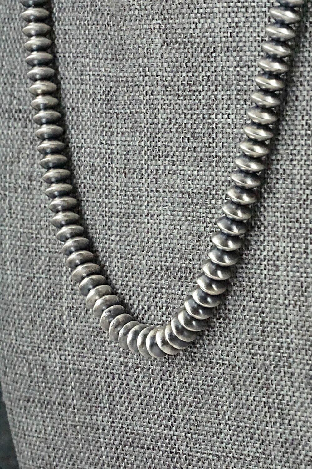 Sterling Silver Navajo Pearl Necklace 16" - Dorinda Mariano