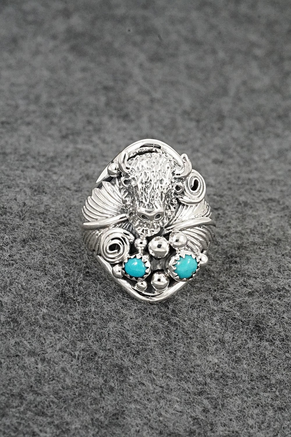 Turquoise & Sterling Silver Ring - Darrell Morgan - Size 10