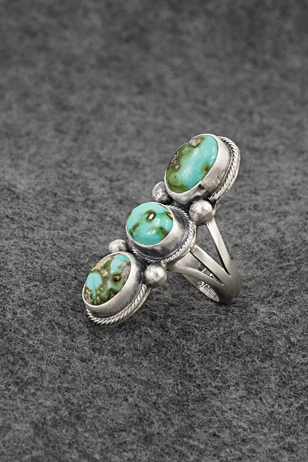 Turquoise & Sterling Silver Ring - Bobby Johnson - Size 7.5