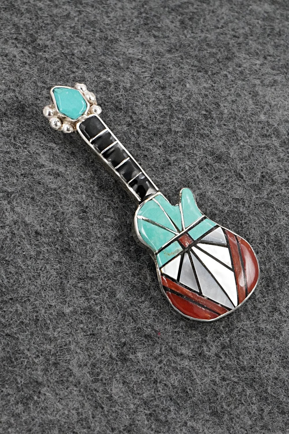 Multi-Stone & Sterling Silver Pendant/Pin - Ola Eriacho