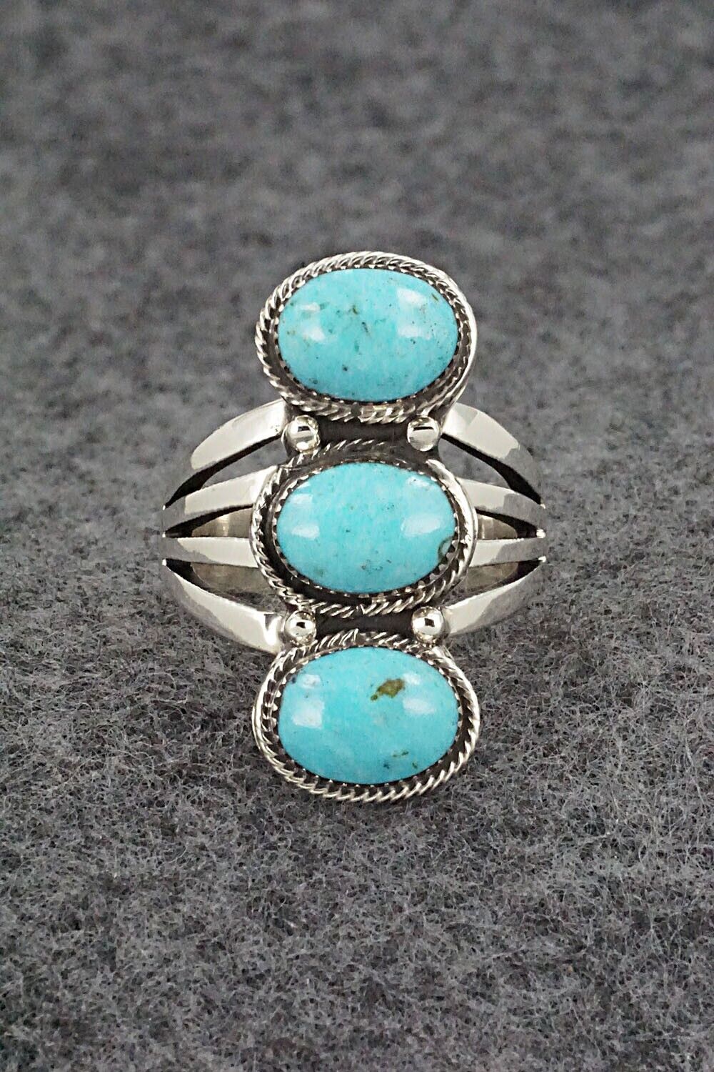 Turquoise & Sterling Silver Ring - Sheena Jack - Size 8