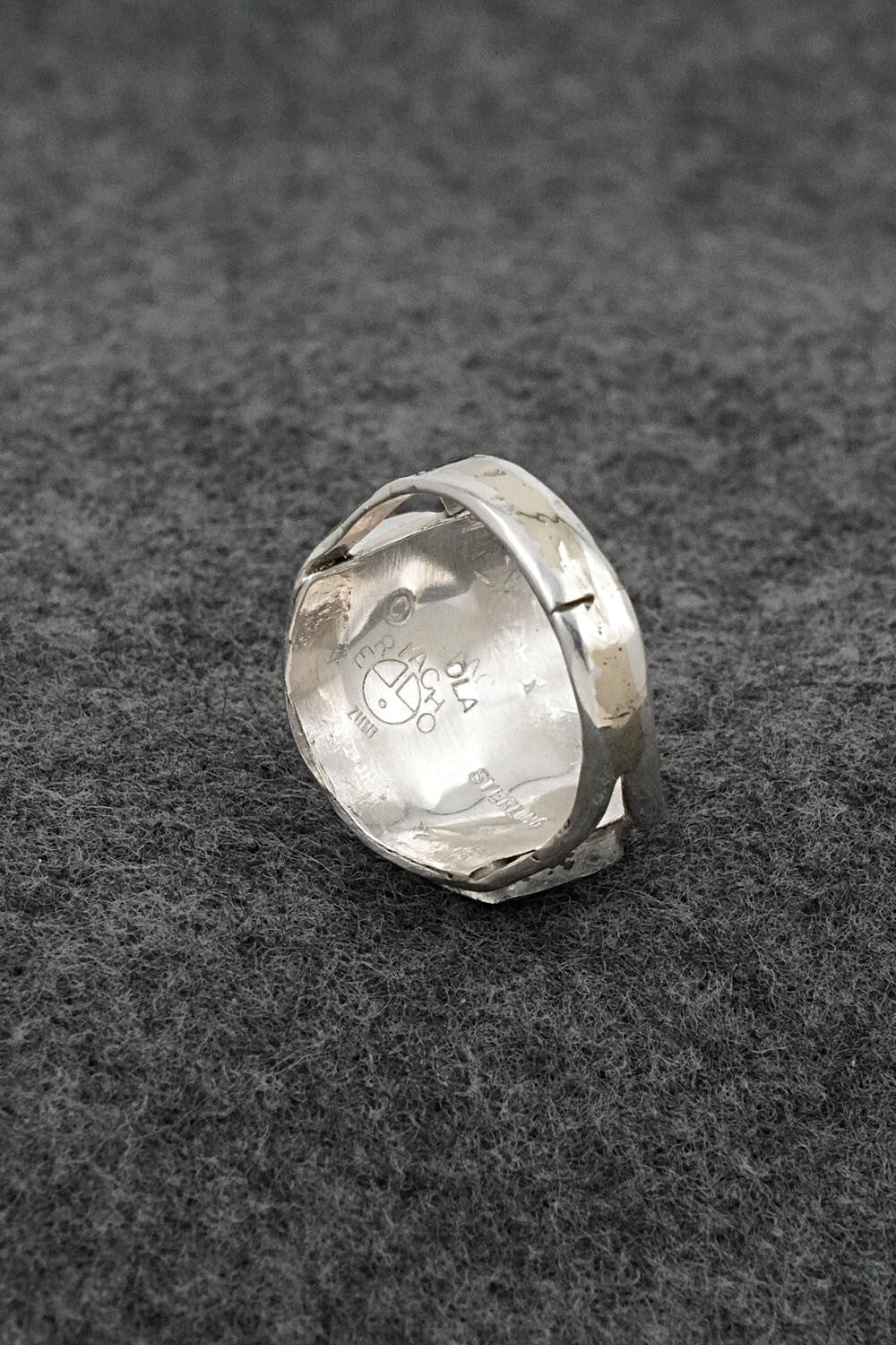 Multi-Stone & Sterling Silver Inlay Ring - Ola Eriacho - Size 7.5