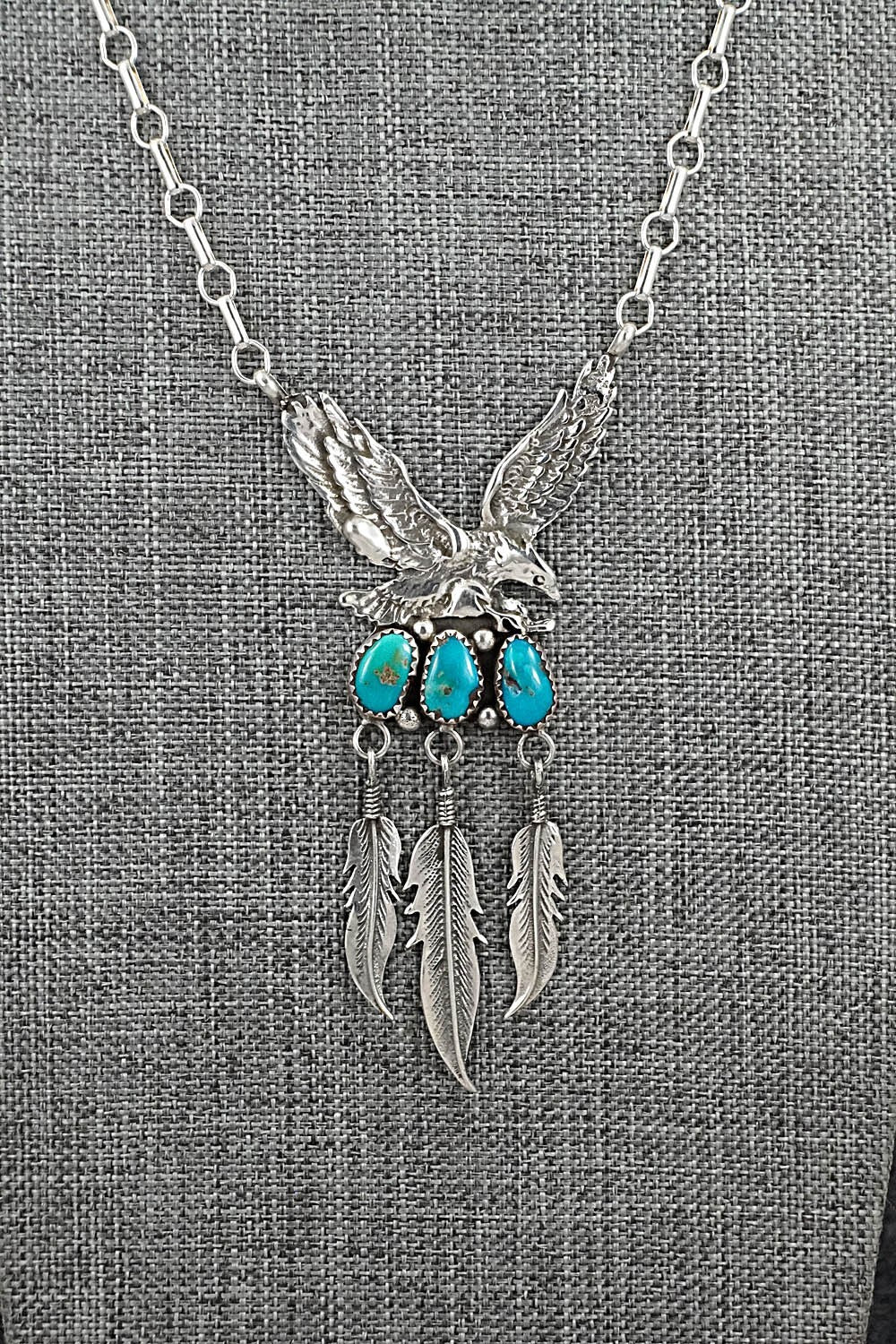 Turquoise & Sterling Silver Necklace - Henry Attakai