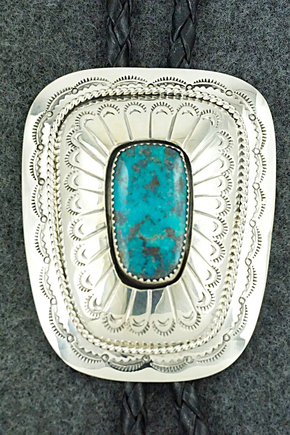Turquoise & Sterling Silver Bolo Tie - Wilbert Muskett Sr.