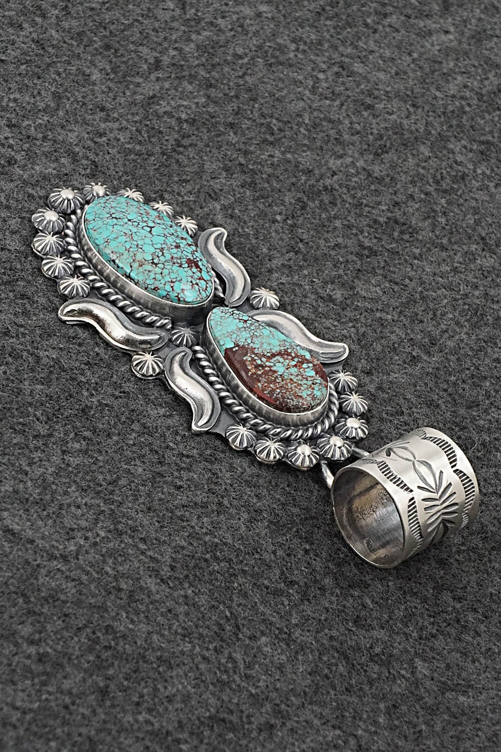 Turquoise & Sterling Silver Pendant - Raymond Delgarito