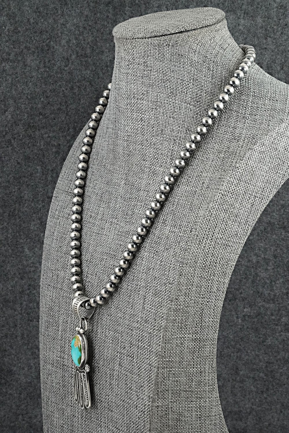 Turquoise & Sterling Silver Necklace - Verley Betone