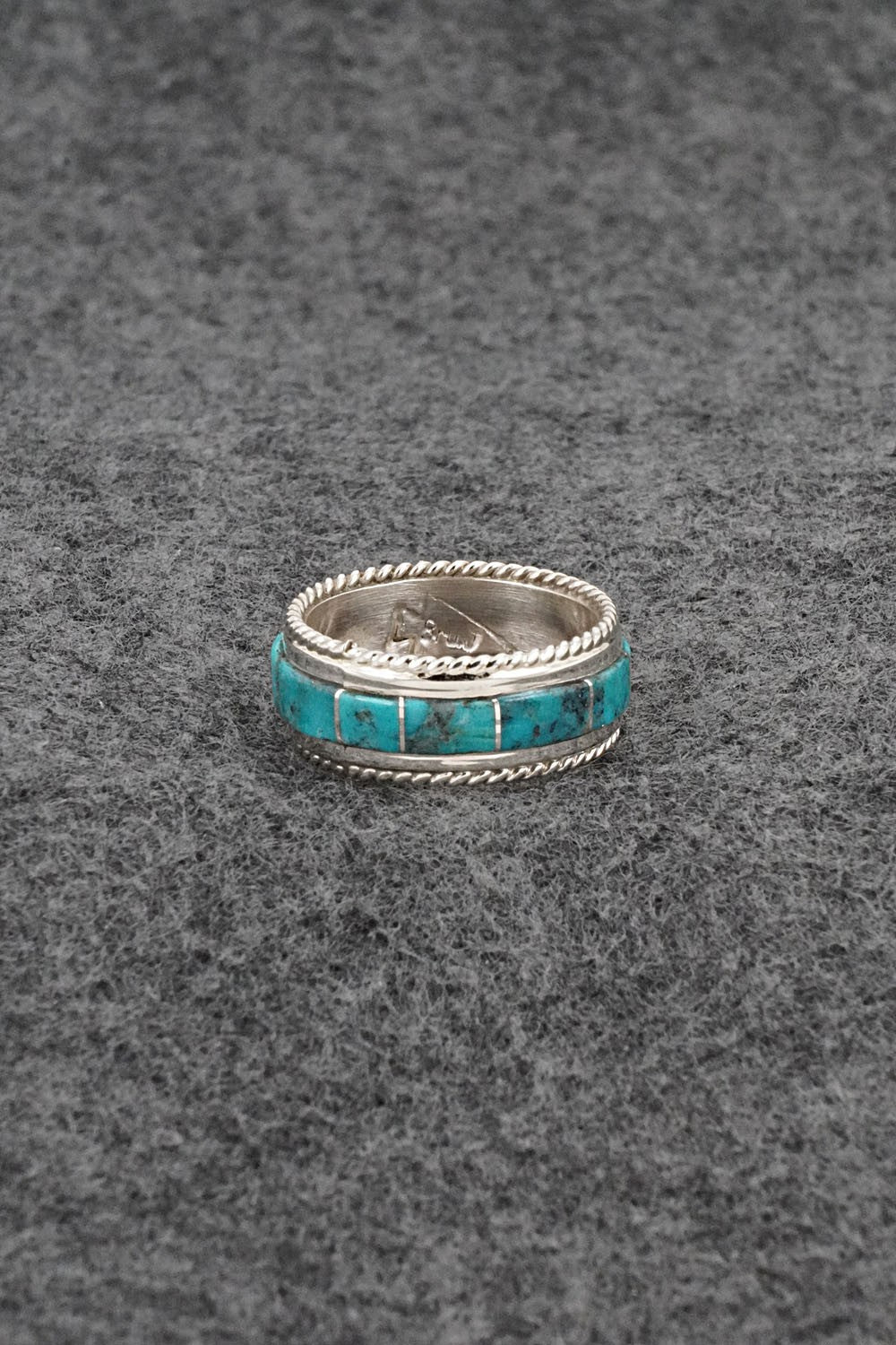 Turquoise & Sterling Silver Ring - Bruce Johnson - Size 7