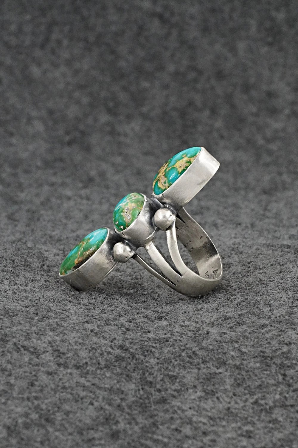 Turquoise & Sterling Silver Ring - Bobby Johnson - Size 7.5