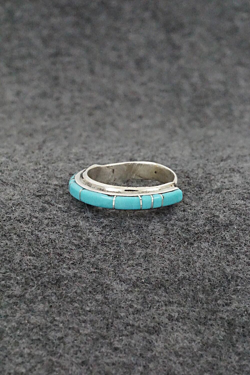 Turquoise & Sterling Silver Ring - Roland Natachu - Size 7.25