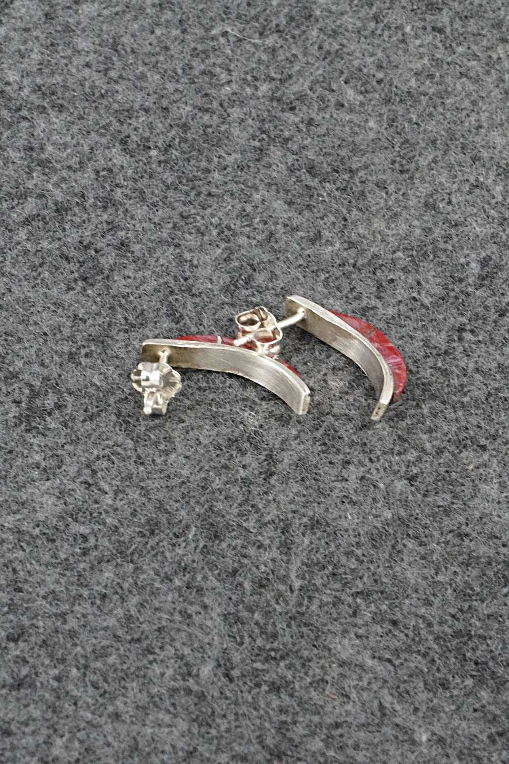 Coral & Sterling Silver Earrings - Kent Lonjose