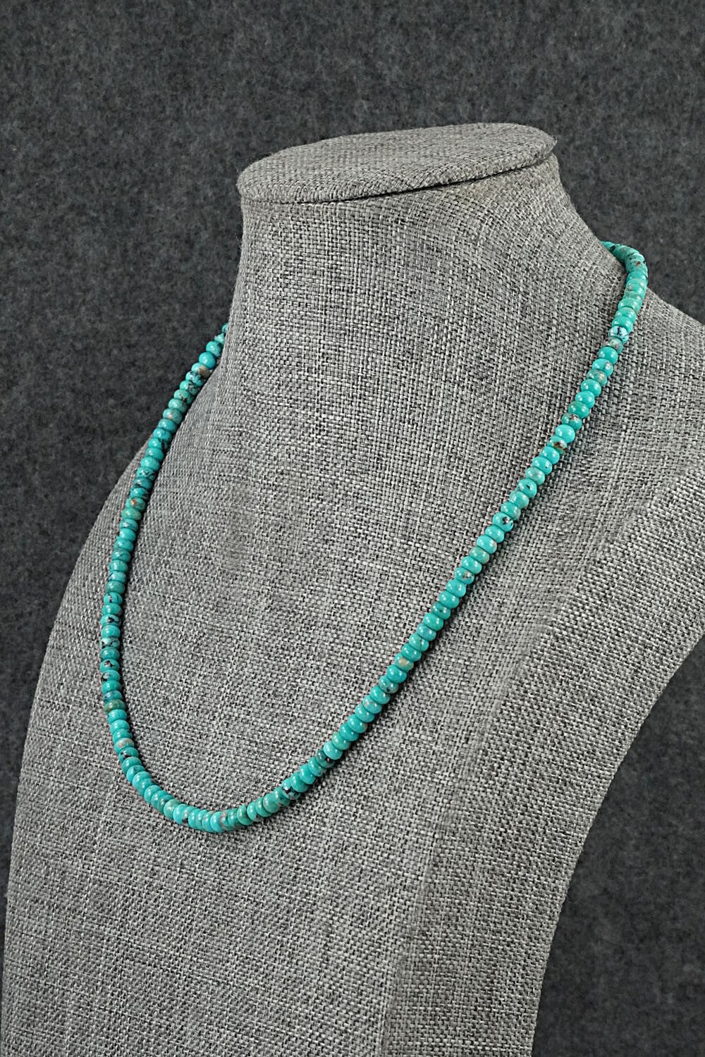 Turquoise & Sterling Silver Necklace 16" - Helen Tsosie