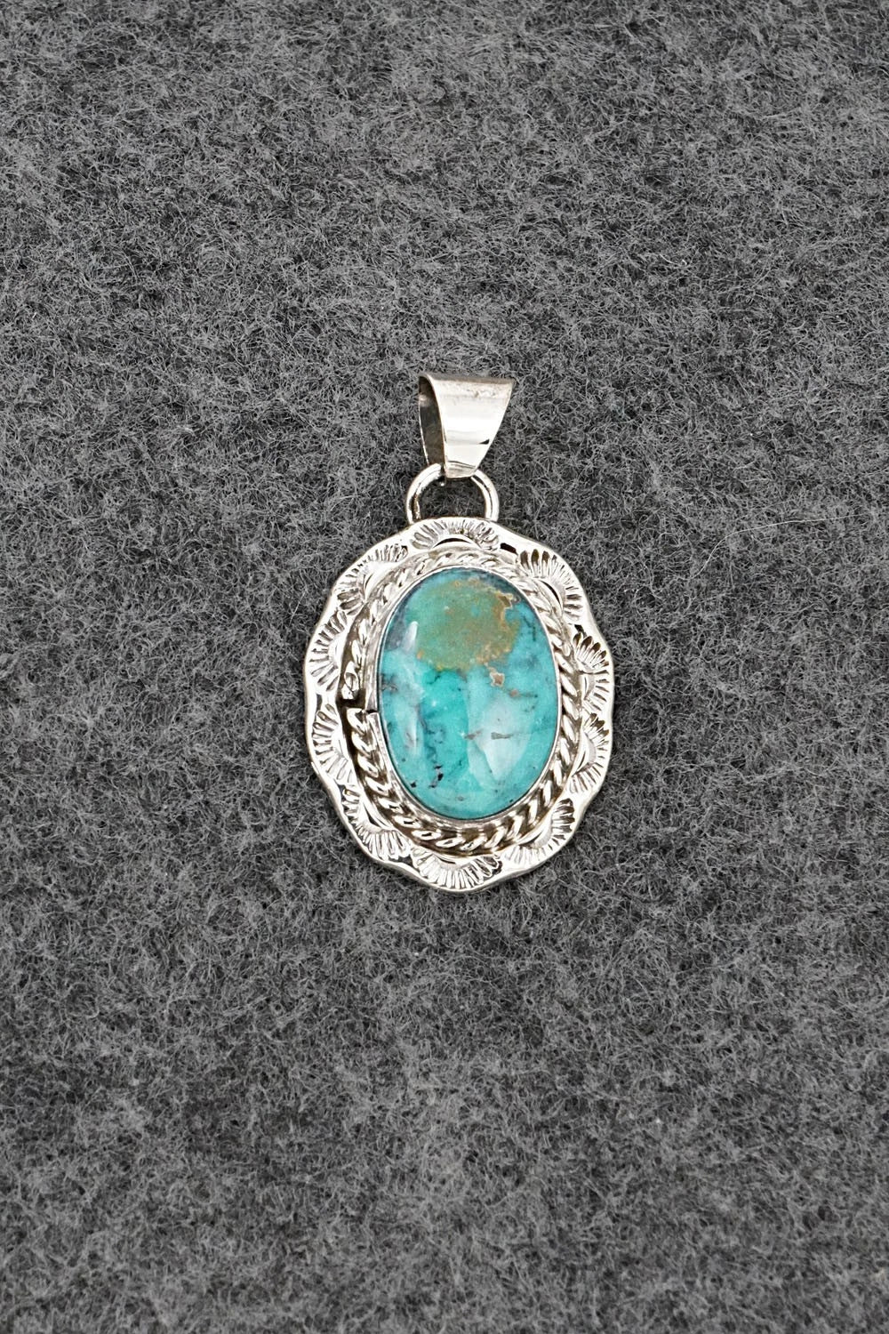 Turquoise and Sterling Silver Pendant - Gene Martinez