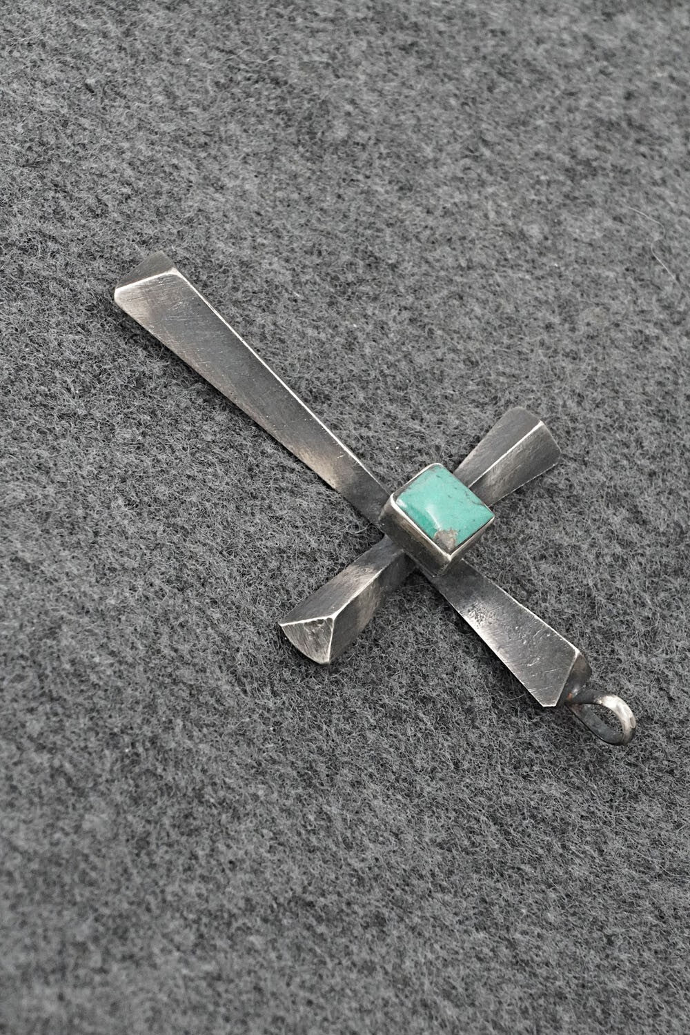 Turquoise & Sterling Silver Pendant - Raymond Betsoi