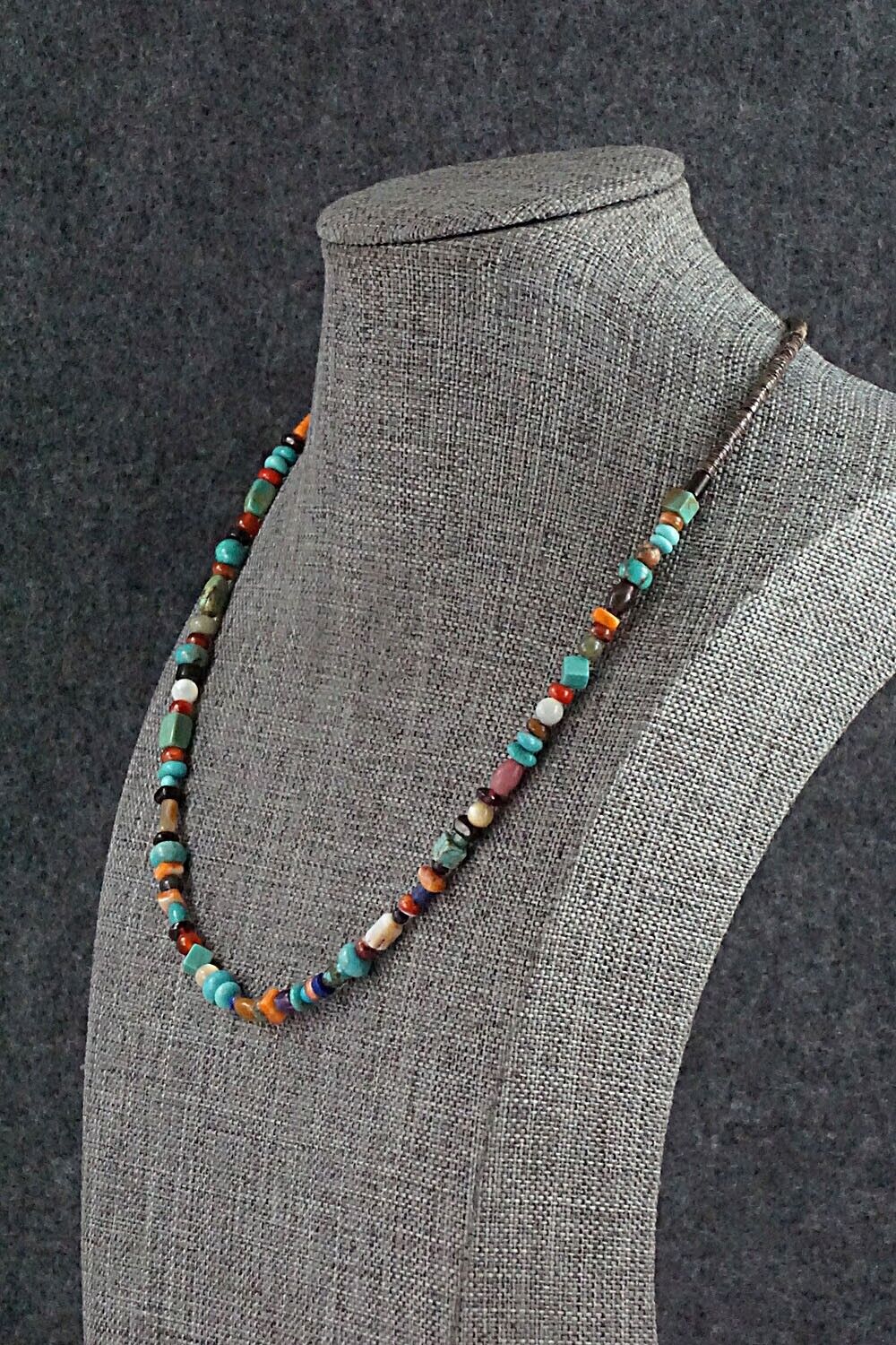 Multi-Stone and Sterling Silver Necklace - Helen Tsosie