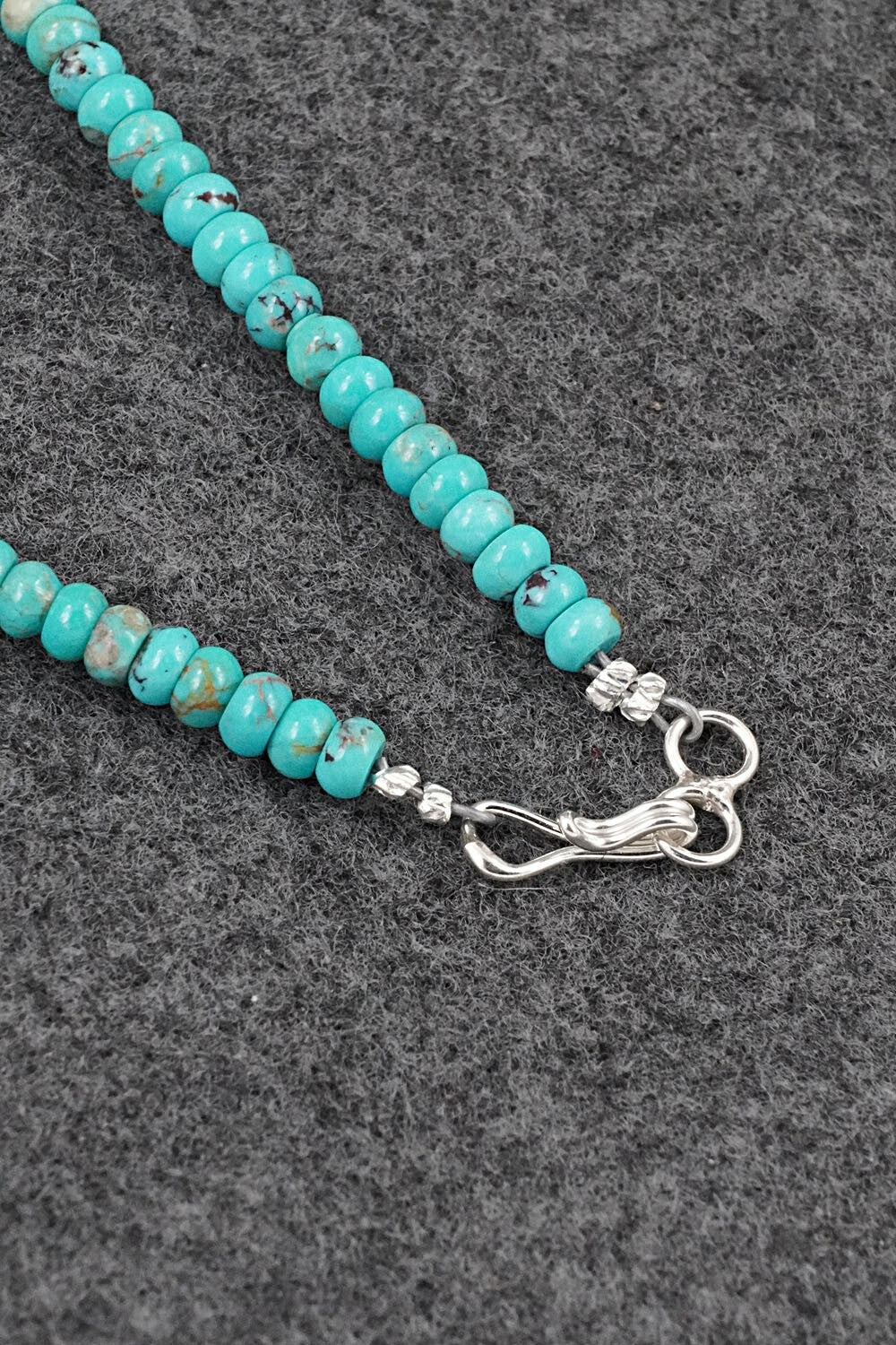 Turquoise & Sterling Silver Necklace 16" - Helen Tsosie