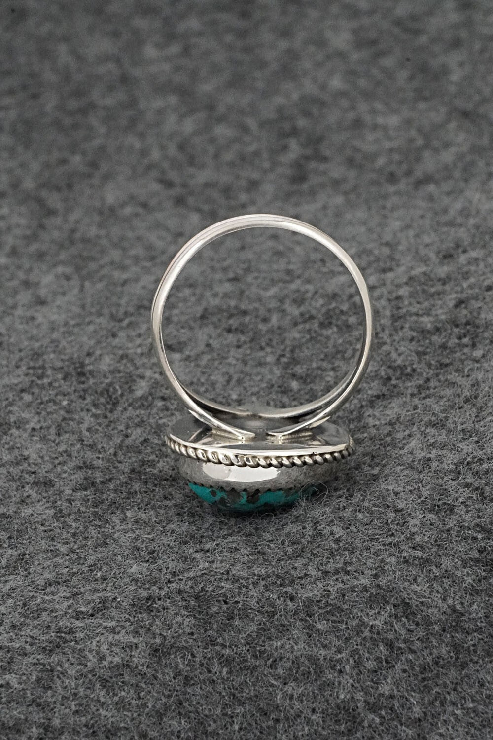 Turquoise & Sterling Silver Ring - Leslie Nez - Size 11