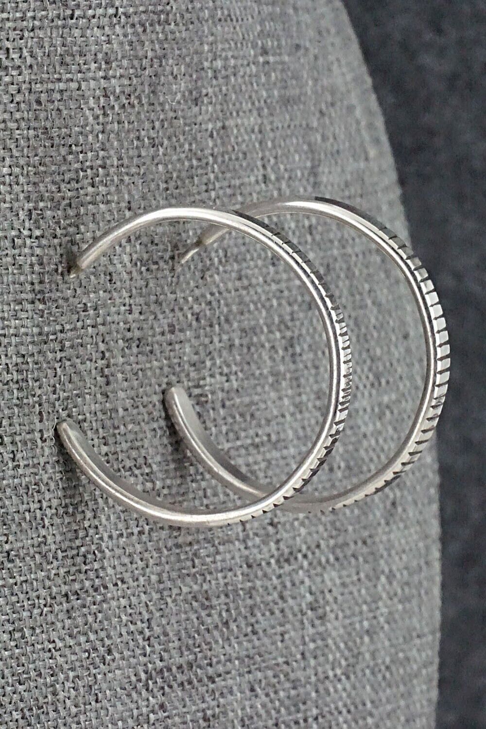 Sterling Silver Hoop Earrings - Elaine Tahe