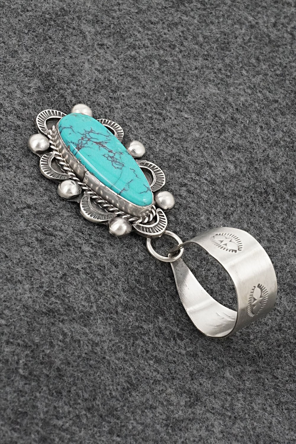Turquoise & Sterling Silver Pendant - Wilson Dawes