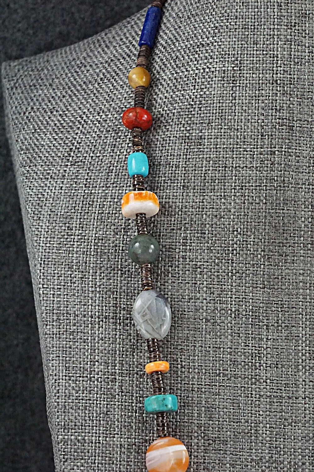 Multi-Stone and Sterling Silver Necklace - Helen Tsosie