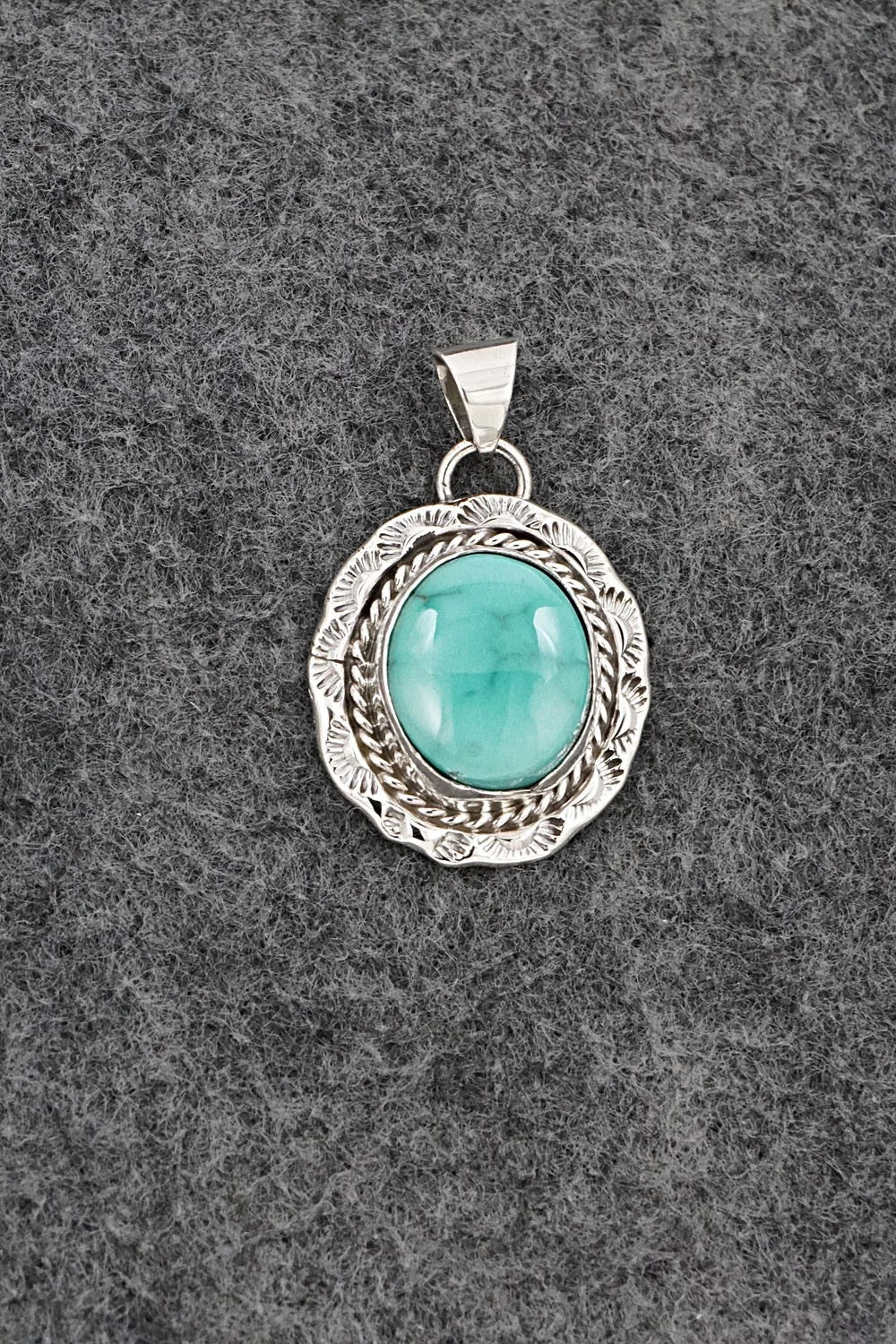 Turquoise and Sterling Silver Pendant - Gene Martinez