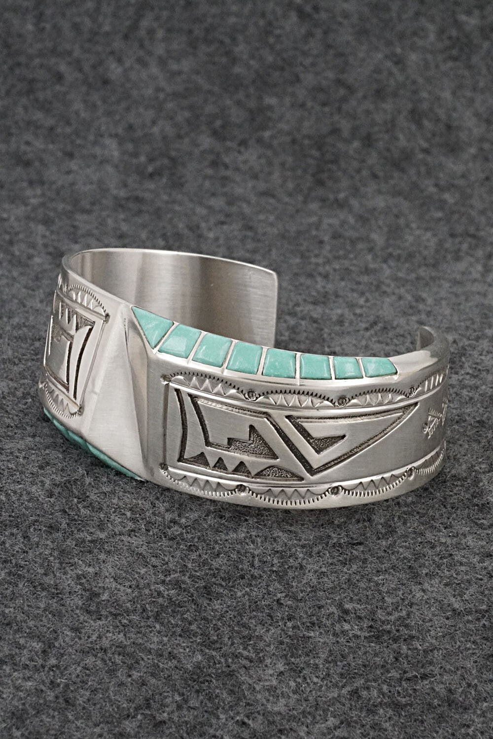 Turquoise & Sterling Silver Bracelet - Leonard Jim