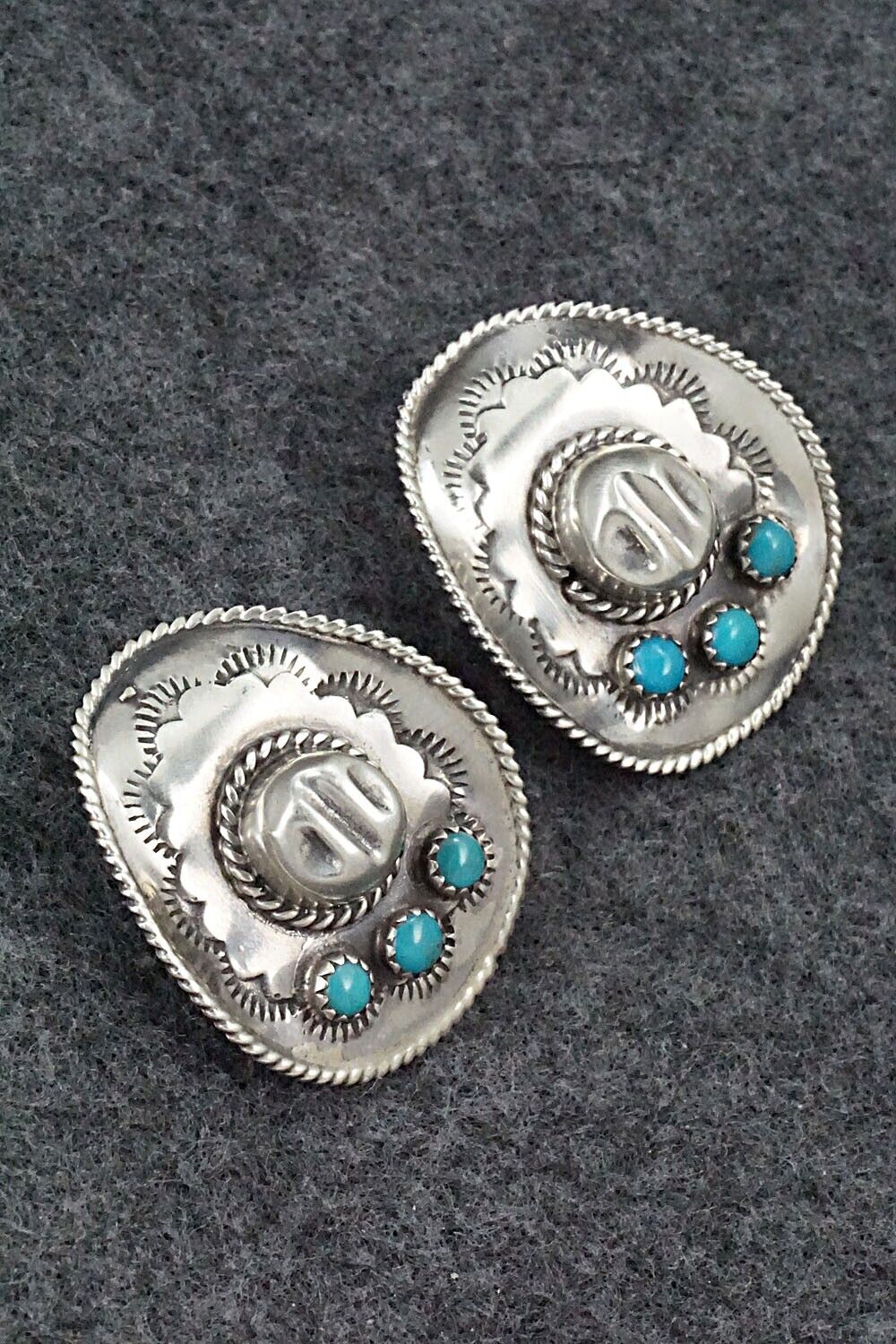 Turquoise & Sterling Silver Earrings - Bobby Platero
