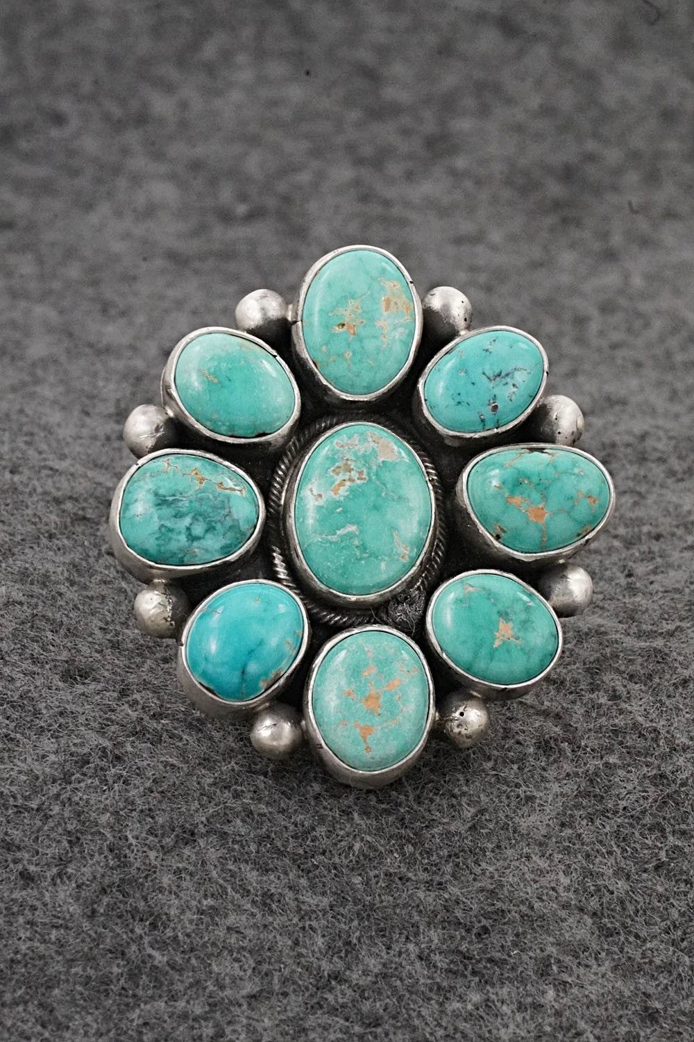 Turquoise & Sterling Silver Ring - Paul Livingston - Size Adjustable