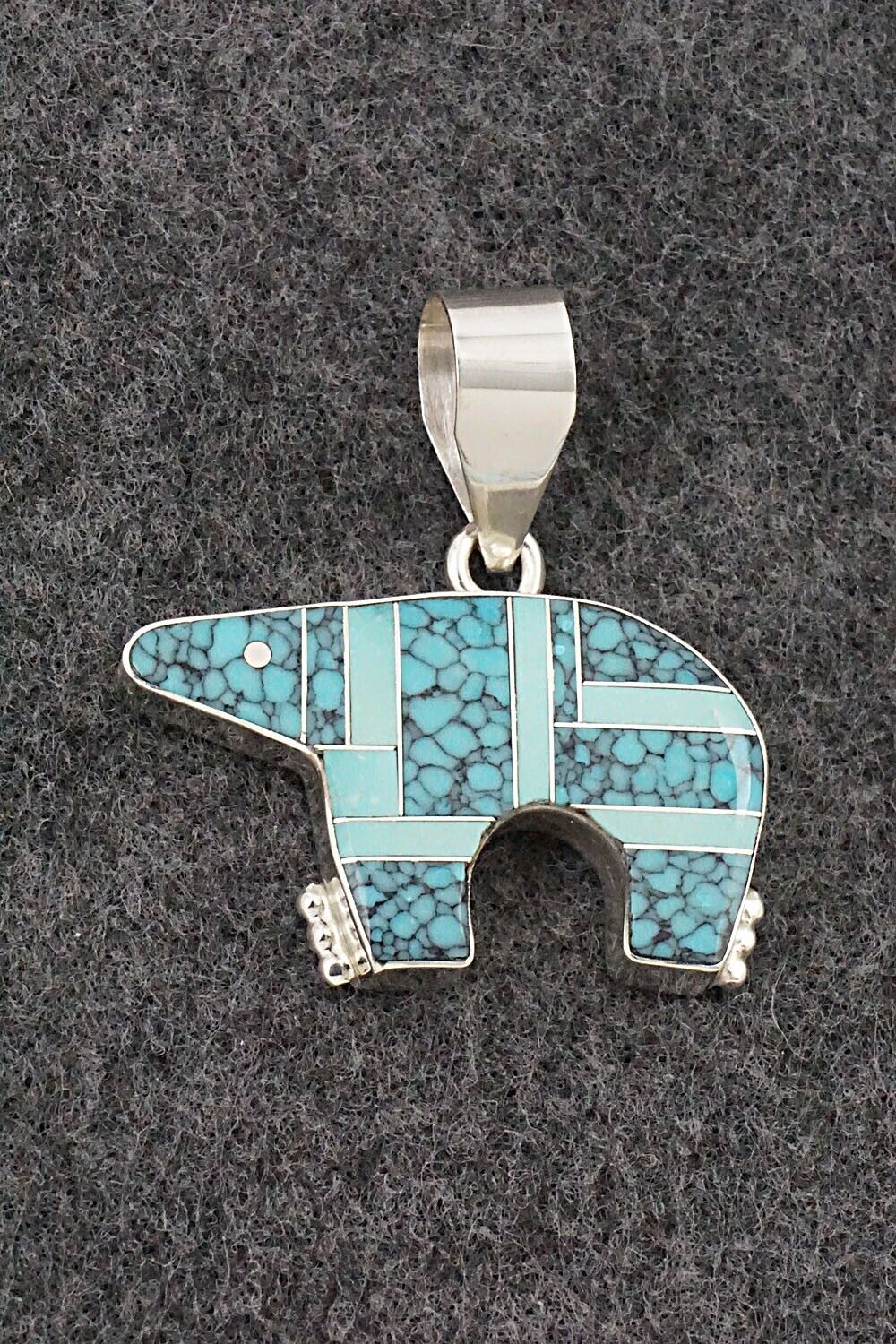 Turquoise & Sterling Silver Pendant - Edison Yazzie