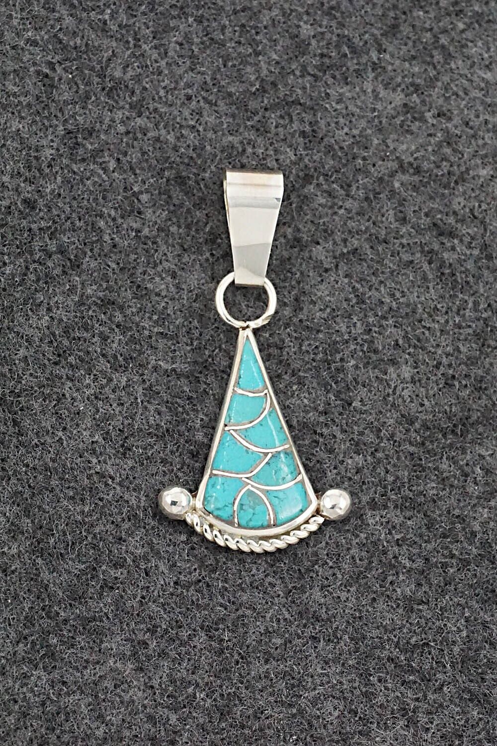 Turquoise & Sterling Silver Pendant - Carlen Seoutewa